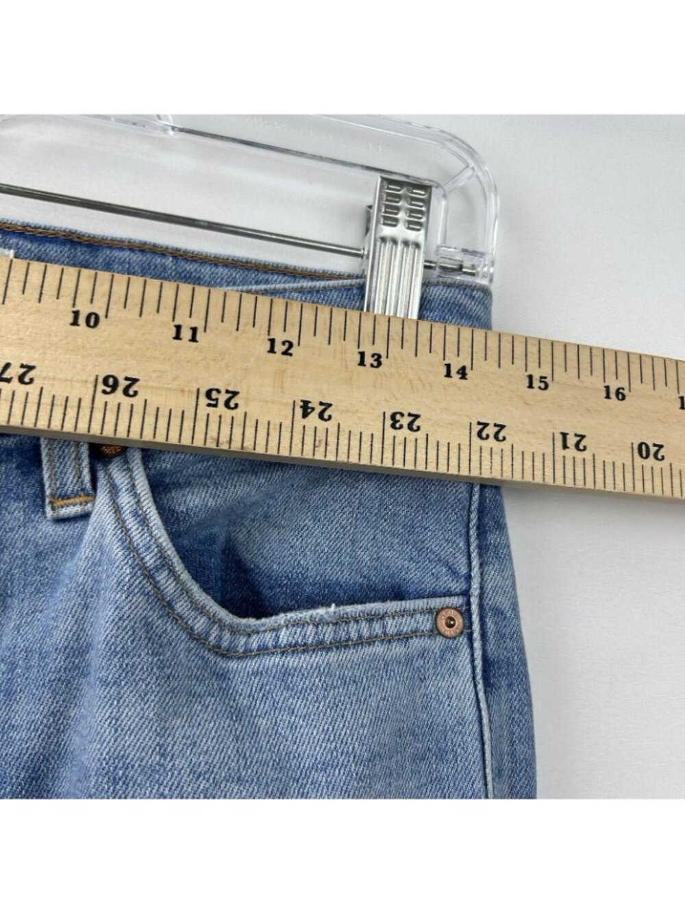 Aritzia Denim Forum The Arlo High Rise Straight Sz 28L Jeans Medium Washed Denim - Picture 6 of 16